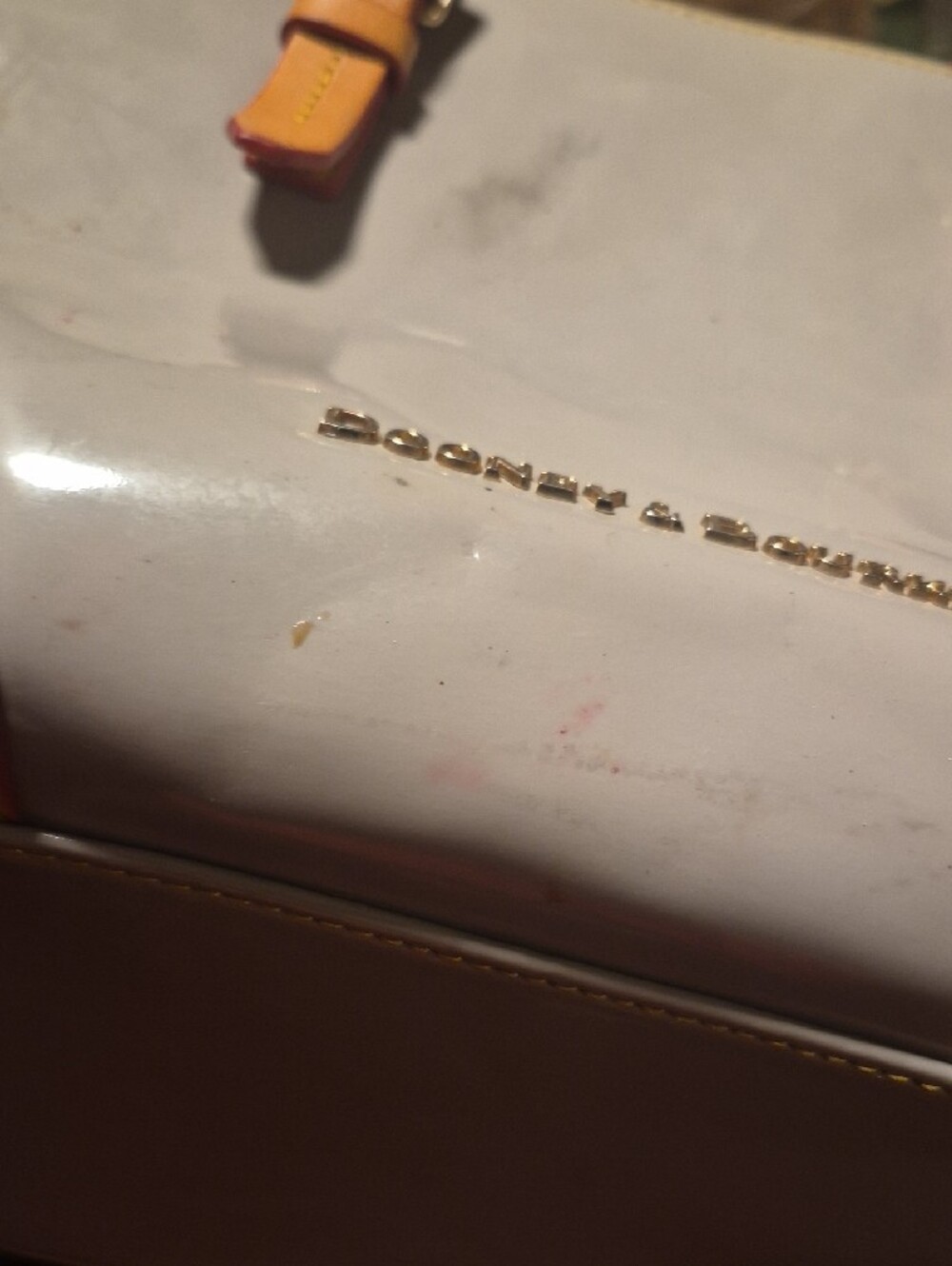 Dooney & Bourke Cream Satchel with Tan Trim and Handles - Picture 12 of 12
